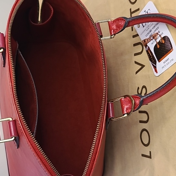 LOUIS VUITTON VINTAGE 1996 RED EPI ALMA BAG,LOUIS VUITTON LOCK/KEY #340 DUST BAG - Picture 16 of 17